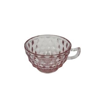 Jeannette Vintage 1930's Pink Depression Cubist Pattern Cup